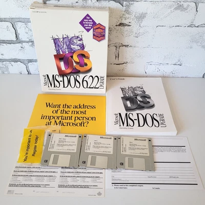 Microsoft MS-DOS 6.22 Operating System Upgrade 3.5" Disks Original Box Vintage - Image 1 of 4