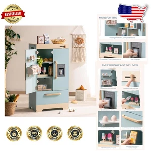 Kinder Holz Kühlschrank Spielset mit Eismaschine - Inspirieren Sie kreatives Spielen zu Hause - Bild 1 von 11