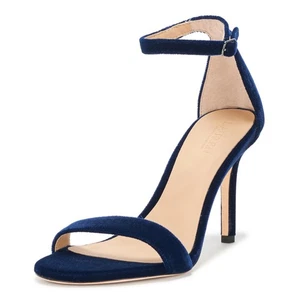 Lauren Ralph Lauren Allie Velvet Sandals Lux Navy Women’s 9.5 High Heel - Picture 1 of 4