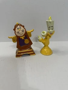 Disney Taiwan Vintage Lumiere & Cogsworth Porcelain Figurine Set - Picture 1 of 9
