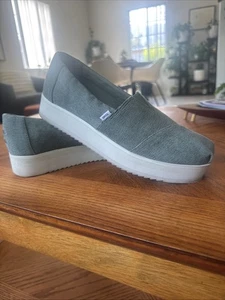 Toms Damen-Slipper Alpargata Bonsai grün Canvas Plateauschuhe 8,5 - Bild 1 von 11
