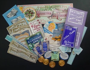 LOT S 36 ETIQUETTES SAVON LOTION  PARFUM  violette SCRAPBOOKING PARIS LABEL   - Imagen 1 de 1