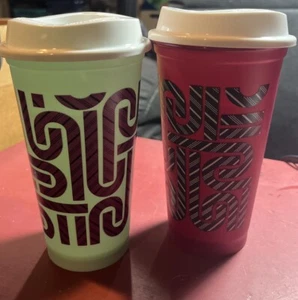 2x Starbucks Urlaub FARBWECHSEL Süßigkeitenrohr wiederverwendbar heiße Tassen Farben jeweils 16 Unzen - Bild 1 von 1
