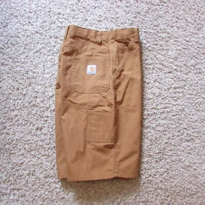 NWOT Carhartt 16 Brown Carpenter Utility Shorts Zip Fly Cotton Longer Leg - Picture 1 of 3
