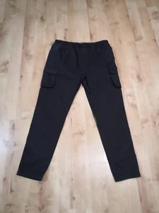 Einfache Herren Baumwolle Smart Kordelzug Hose mit Taschen schwarz Größe Large - Bild 1 von 14