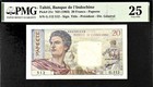 Tahiti 20 Francs-Papeete Pick# 21c ND (1963) PMG 25 Very Fine banknote