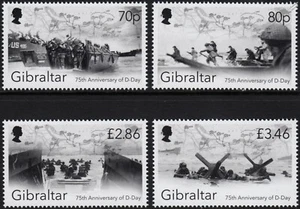 WWII D-DAY LANDINGS 75th Anniversary £7.82 FV MNH Stamp Set (2019 Gibraltar) - Picture 1 of 1