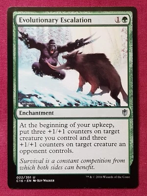 Magic The Gathering COMMANDER 2016 C16 EVOLUTIONARY ESCALATION green card MTG - Image 1 of 2