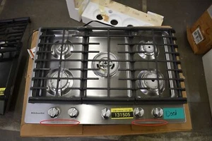 KitchenAid KCGS550ESS 30" Stainless Natural Gas Cooktop #131505  BFSALE - Picture 1 of 7