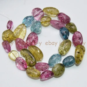 12-15mm Multicolor Tourmaline Irregular Freeform Gemstone Loose Beads 15'' - Picture 1 of 4