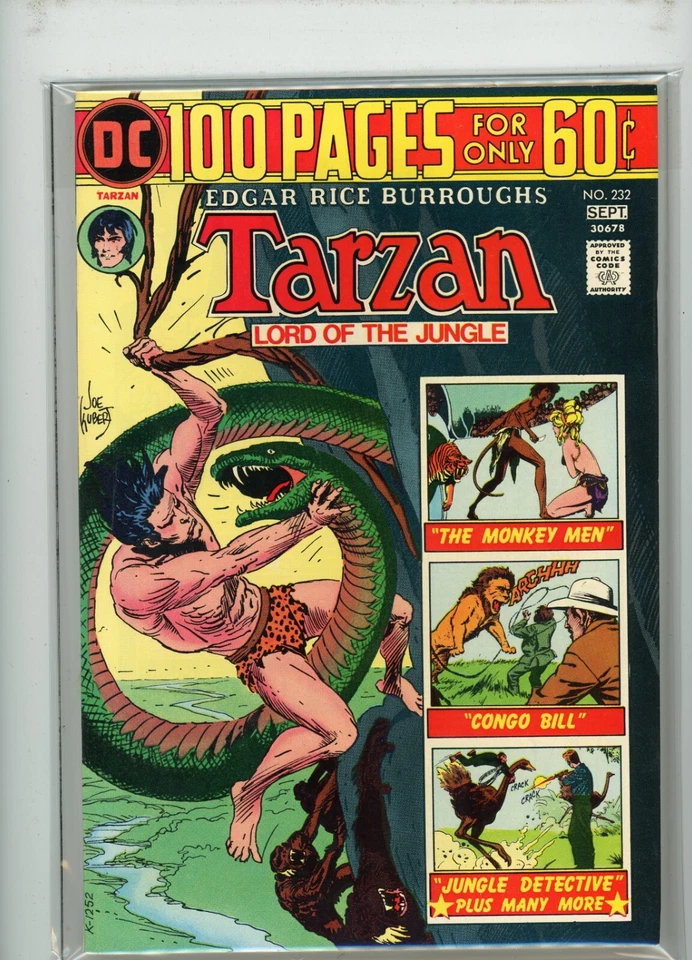 TARZAN #232 NM 9.4 CLIFFHANGER KUBERT COVER 100 PAGE GIANT SCARCE IN GRADE - Image 1 of 1