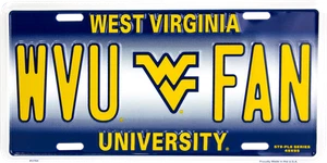 West Virginia Mountaineers WVU FAN License Plate Tag Sign Cave FAST SHIPPING - Picture 1 of 1