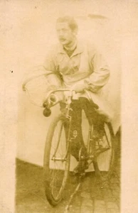 Frankreich Lille Radfahrer Portrait Mann auf Fahrrad altes CDV Foto 1900 - Bild 1 von 3