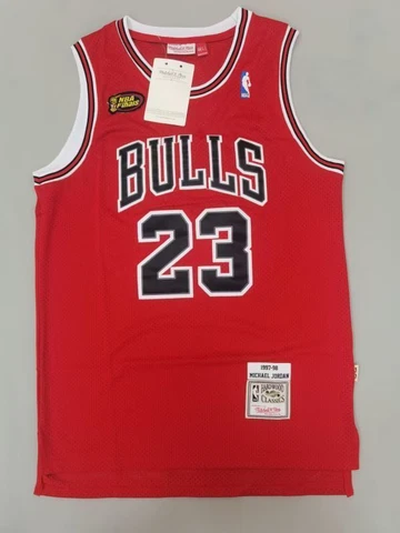 Michael Jordan #23 Bulls Jersey Men's Size Red NWT Stitched 97-98 Finals Cover