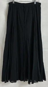 WD.NY NWTs Size M Black Sheer Crinkle Lined Maxi Skirt Elastic Drawstring Waist - Picture 1 of 24