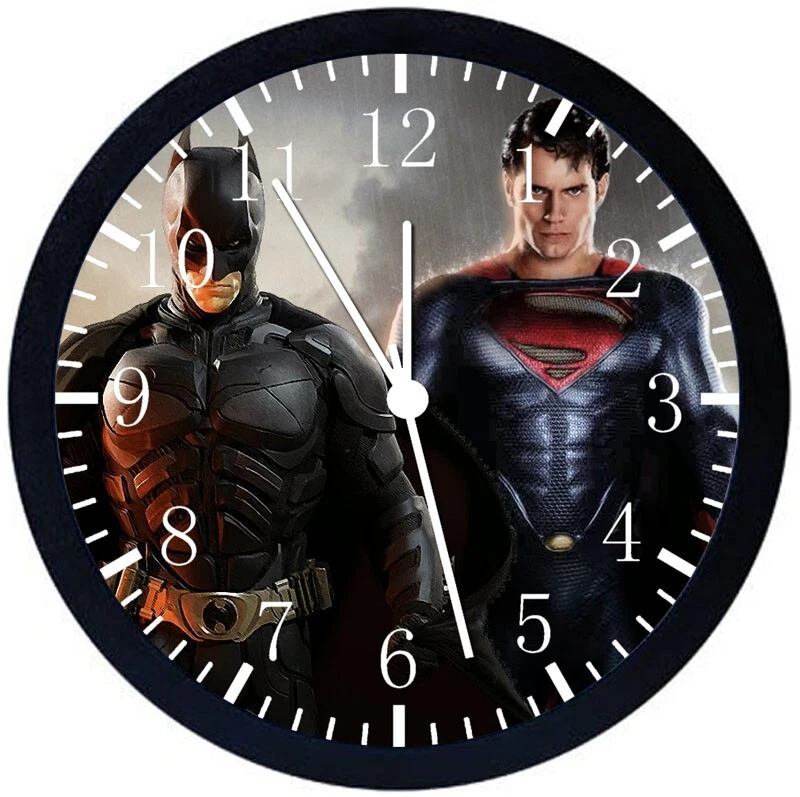Superman Batman Wall Clock 12" Large Personalized option with adding names E46 - Image 1 of 4