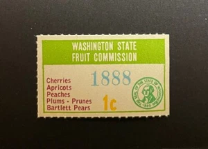 Washington State Revenue - Fruit Advert. #FR8 - 1 cent - Series #1888 - MNH - WA - Picture 1 of 1