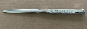 Vintage WHEELING STEEL CORP Metal Letter Opener LaBelle Cut Nail W. Va. #1 - Picture 1 of 10