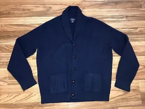 Brooks Brothers 346 Lambswool Shawl Cardigan Pullover Herren Extra Large Navy Blau - Bild 1 von 5