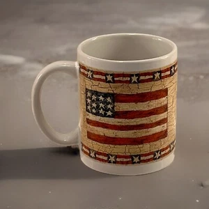 Vintage Stoneware American FLAG Mug Thirstystone Resources 2002 Trump - Picture 1 of 6