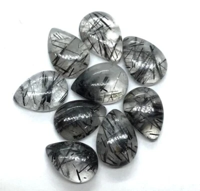 AAA Quality Natural Rutilated Quartz Pear Shape Loose Gemstone Cabochon - Image 1 of 4