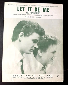 The Everly Brothers LEEDS FRANCE “Let It Be Me” Sheet Music-3865 - Picture 1 of 3