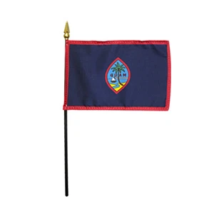 Guam GU-Territorium Polyester Miniatur Tischplatte Schreibtisch Flagge 4" x 6" (12er-Packung) - Bild 1 von 3