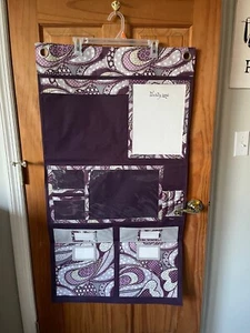 Thirty One Hang Up Organizer Office Command Center Purple Paisley print - Picture 1 of 2