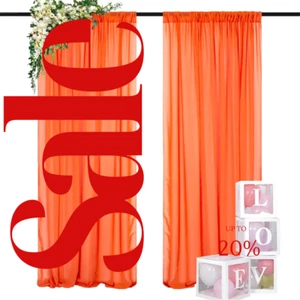 2 PANELS Chiffon Backdrop Curtains Drapes Sheer Chiffon Fabric Photography - Picture 1 of 2