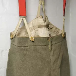 Antique c. 1900s - 1920s Heavy Woven wool / cotton suspender pants / Breeches - - Picture 1 of 8