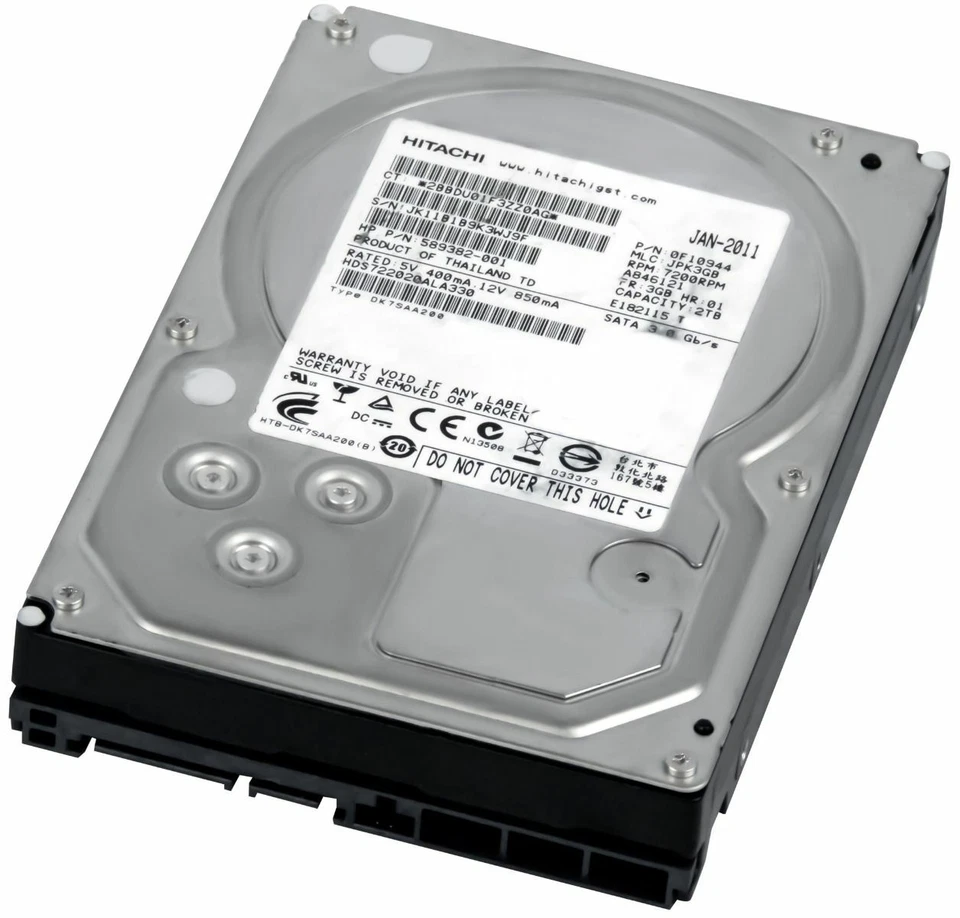 Disco Rigido Hitachi HDS722020ALA330 2TB 7200U/Min SATA II 32MB 3.5'' - Immagine 1 di 3