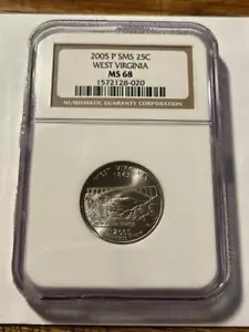 2005-P SMS 25 Cent West Virginia NGC MS 68 #18091 - Picture 1 of 4