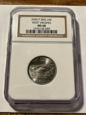 2005-P SMS 25 Cent West Virginia NGC MS 68 #18091 - Image 1 of 4