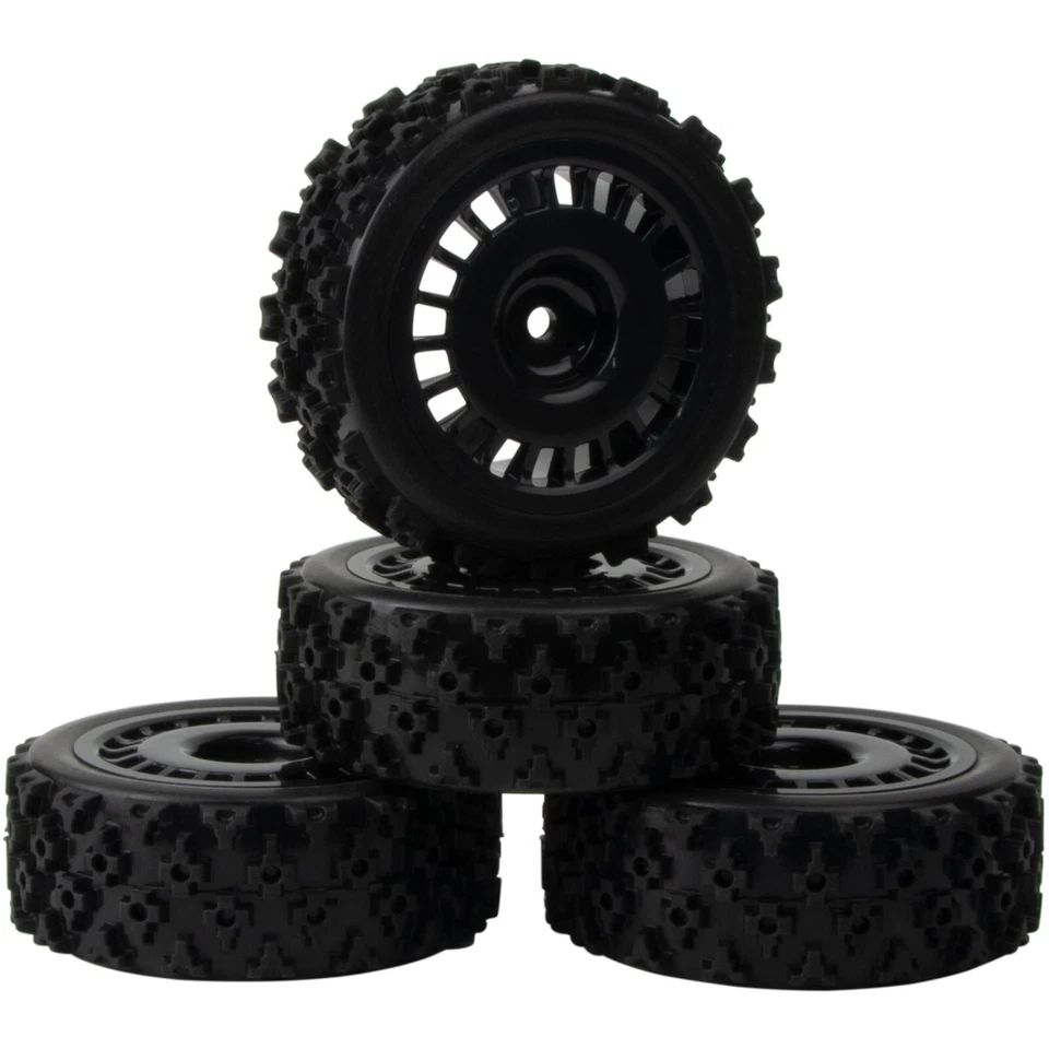 1/10 RC Rally Car Wheels Tires Rims for Tamiya TT-01 TT-02 XV01 DF-03 HSP HPI - Image 1 of 4