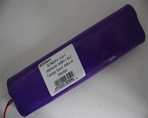 Bombax Akkupack 9,6V/3600mAh SubC, L4x2 Racing, Tamiya Sender - Bild 1 von 1