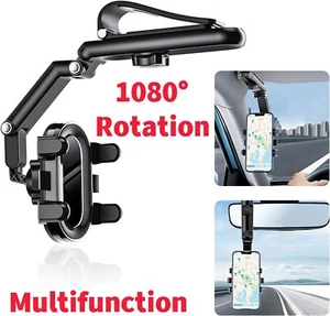 Soporte giratorio para teléfono de coche 1080° retráctil multifunción clip para cuna de coche - Imagen 1 de 15