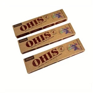 3 x 32 Blatt + Tips, Kingsize Papers Long OHIS Papers Blättchen, Unbleached - Bild 1 von 4