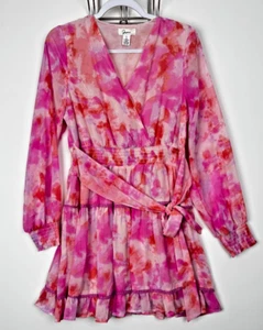 Japna Babydoll Dress Women Size L Bishop Sleeve Watercolor Fairy Cottage Mini - Bild 1 von 10