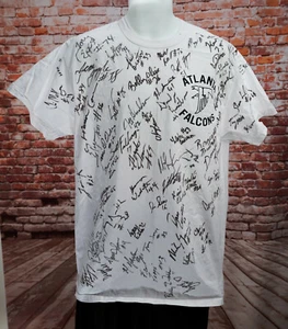Atlanta Falcons signed Team Shirt Vtg single stitch football Size Large 90s VTG - Picture 1 of 11