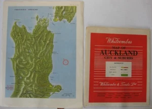 Mappa Aukland City & Suburbs anni '60 Whitcombe & Tombs Nuova Zelanda + Tea Airlines  - Foto 1 di 12