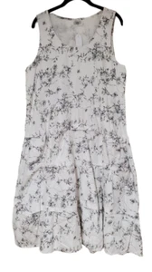 Tulip Clothing M Black & White Dress in Drifting Petals Sleeveless Pockets CV322 - Picture 1 of 4