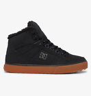 DC SHOES PURE HIGH TOP WNT BLACK  GUM WINTER TRAINERS (UK 8 EUR 42)