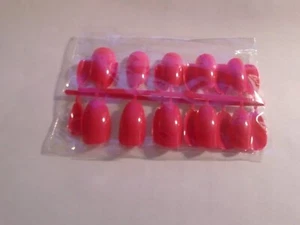 BALLERINA *FUCHSIA FLIRT* Full Cover Pink Coffin 24 Nails - Picture 1 of 2