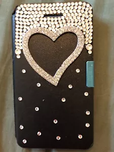 Brand New! Black W BLING Wallet-Cover For iPhone 4G/4GS - Picture 1 of 3