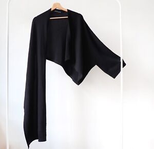 Shirin Guild cashmere asymmetric cardigan shawl wrap avant garde designer (k3)