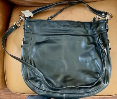 NWT $498 Leather Convertible Hobo Shoulder Bag LARGE Zoe Graphite Leather - Image 1 of 4