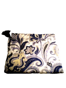 Traditions By Waverly ~ Valance ~ blu paisley floreale con nappa 48 x 20" goccia - Foto 1 di 5
