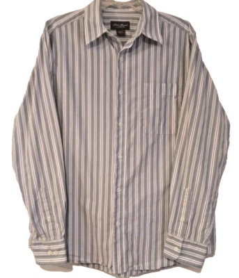 EDDIE BAUER - Camisa de Vestir Verde Menta Pin Stipe Calce Clásico - Para Hombre Talla: MEDIANA Foto 1 de 4