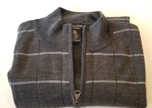 MARCO FIORI Men's 1/2 ZIP Pure Wool Made in Italy Sweater  Gray - Size XXL A81* - Picture 1 of 6