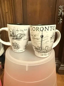 2x Toronto Canada Vintage Retro Souvenir Coffee Tea Mug Cup - Picture 1 of 6